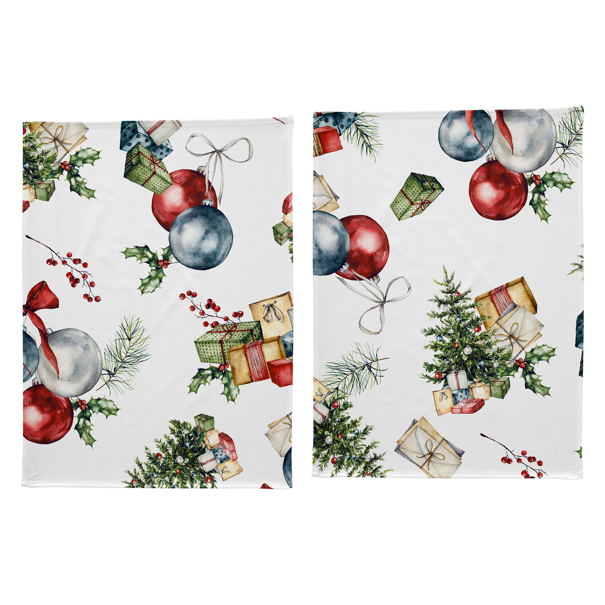 Lote de 2 presentes de natal tecido de cozinha 50x70 cm