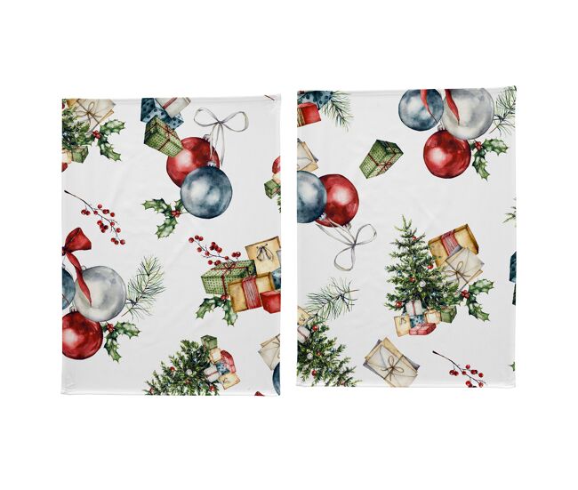 Lote de 2 presentes de natal tecido de cozinha 50x70 cm
