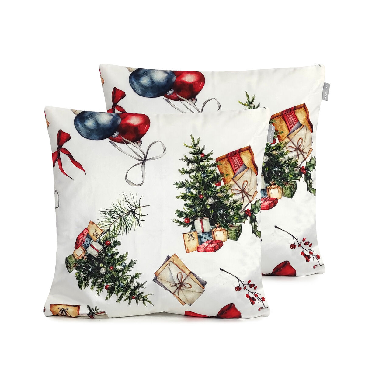 Fronha de almofada de veludo de natal presents