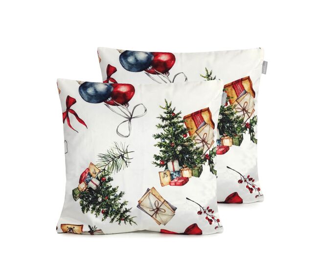 Fronha de almofada de veludo de natal presents