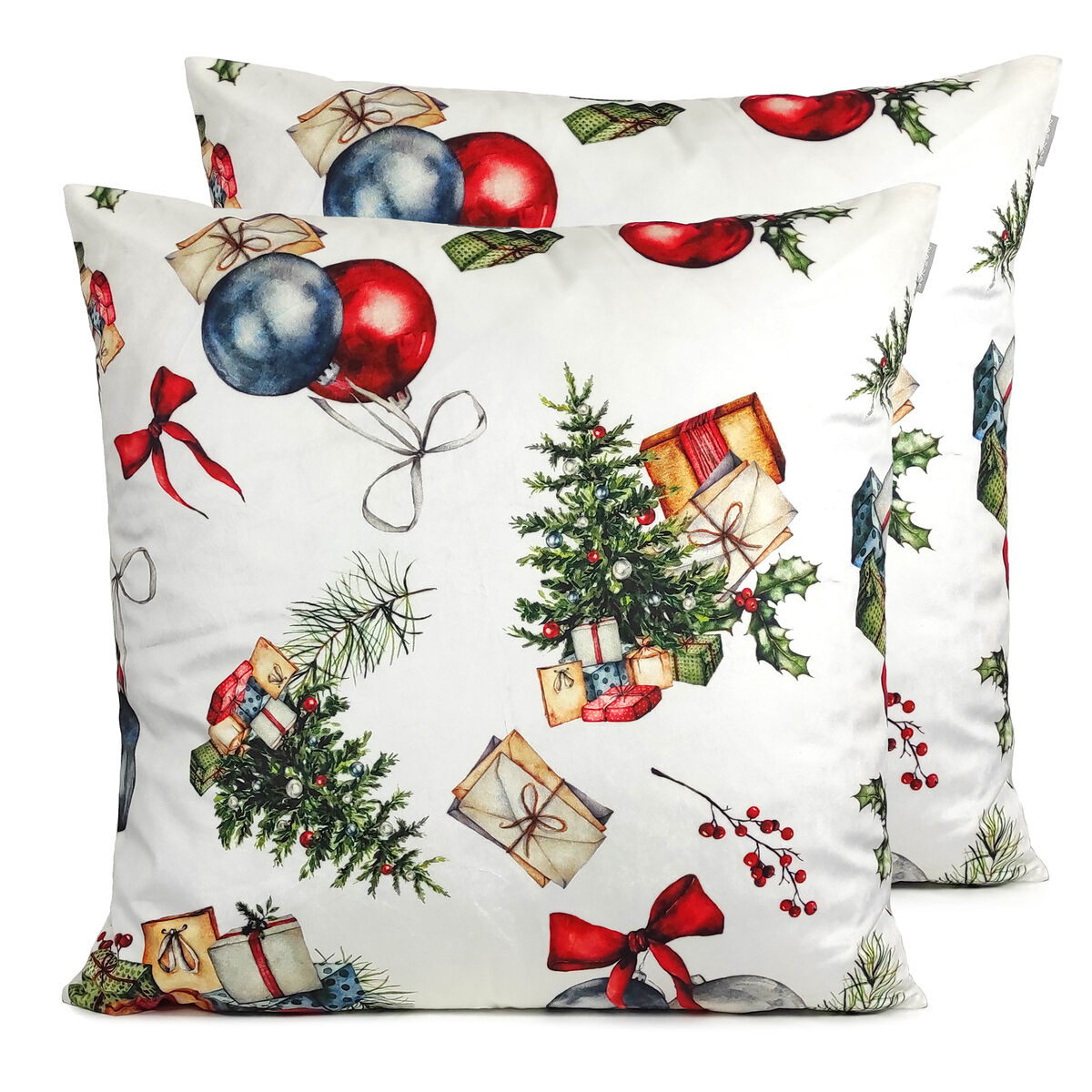 Fronha de almofada de veludo de natal presents
