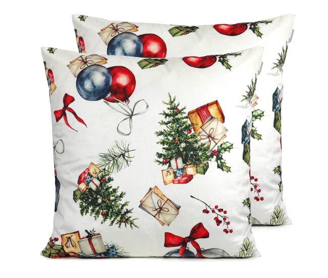 Fronha de almofada de veludo de natal presents