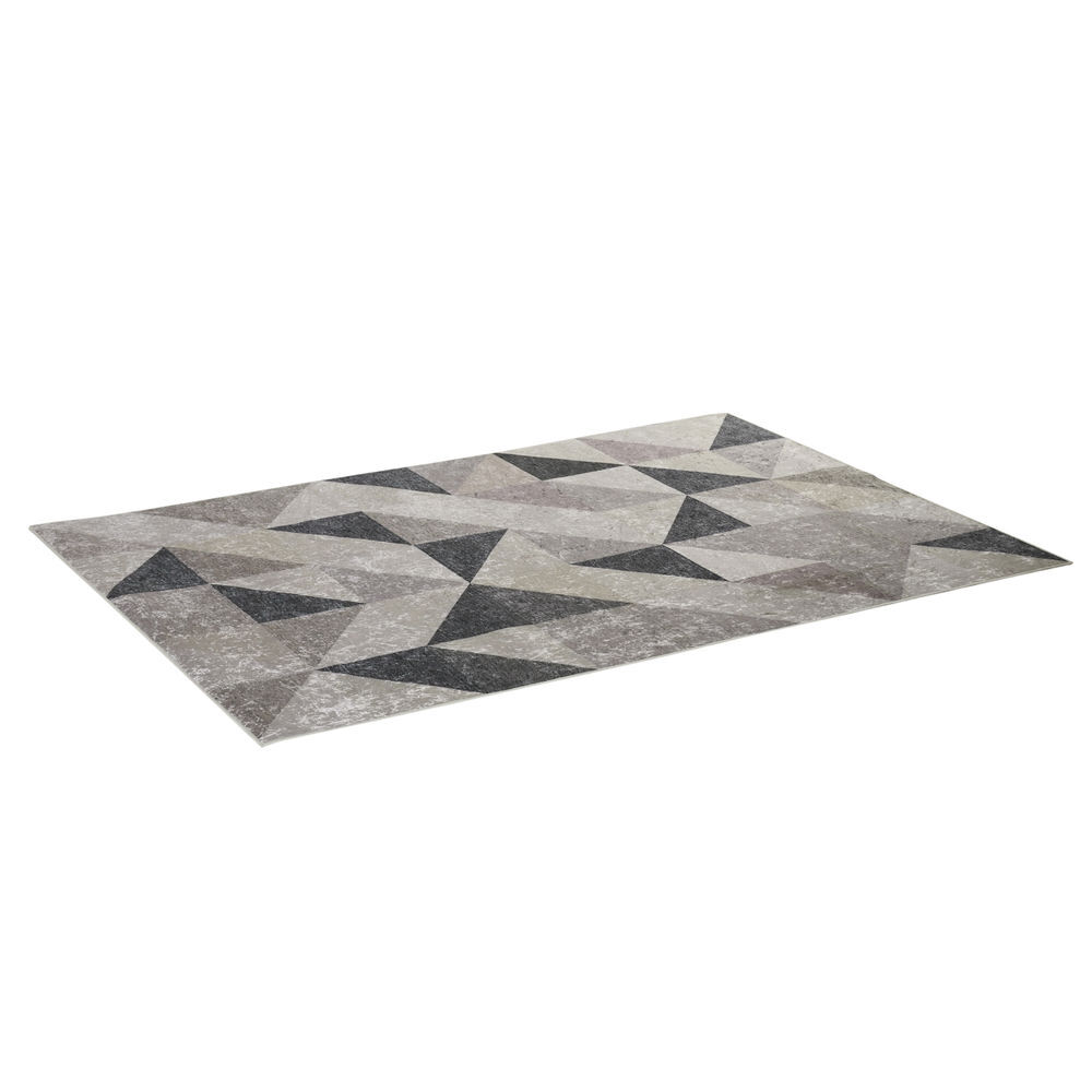 Homcom tapete de sala de estar moderno 230x160cm tapete geométrico com base antiderrapante para dormitório escritório estúdio multicor