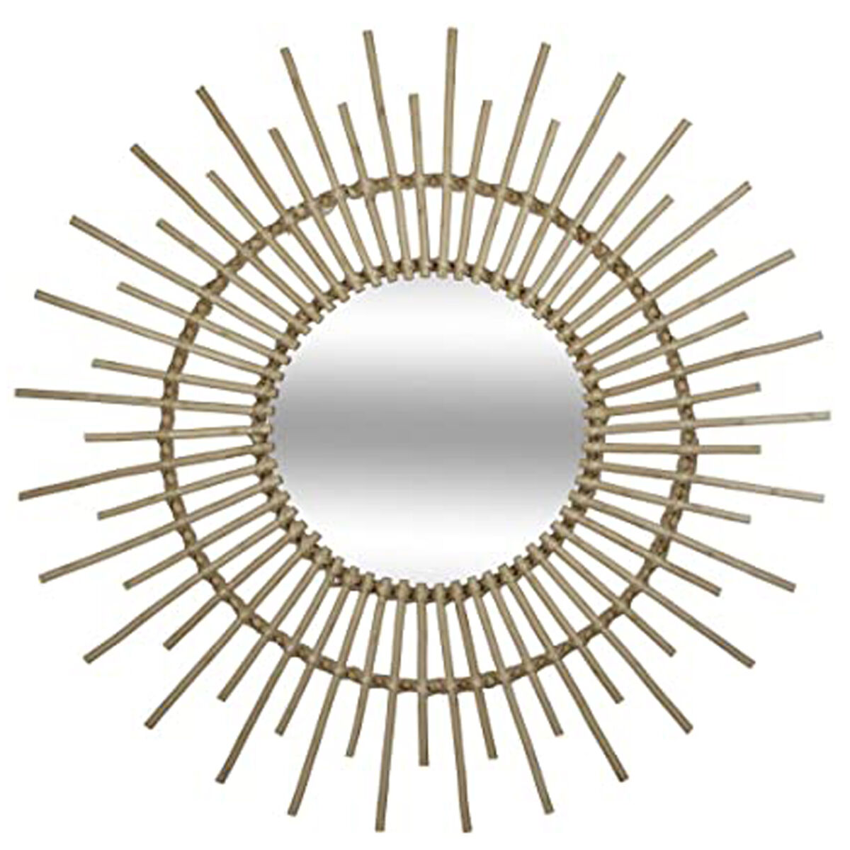 Espelho de rotim dourado sol d76 dimensões: 76x76 cm