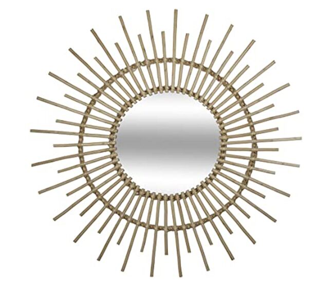 Espelho de rotim dourado sol d76 dimensões: 76x76 cm