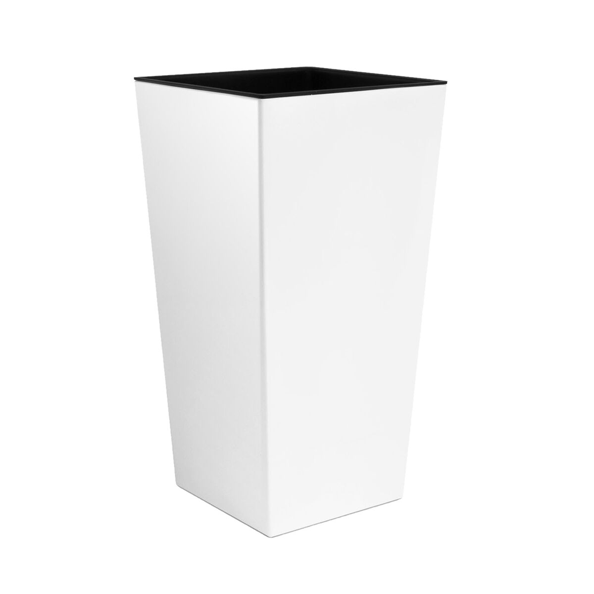 Vaso alto 35 l- prosperplast urbi square de plástico com tanque em blanc, 55 (alto) x 29,5 (largura) x 29,5 (profundo) cms