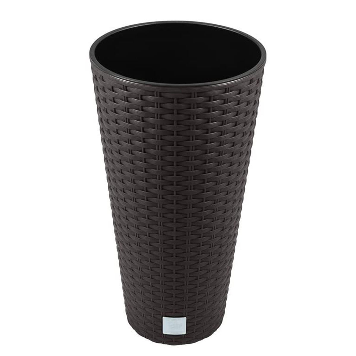 Vaso rato de 8  l com inserção 20 x 20 x 38 cm na cor ocre escura