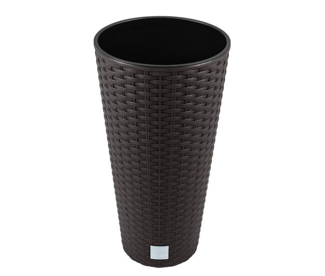 Vaso rato de 8 l com inserção 20 x 20 x 38 cm na cor ocre escura