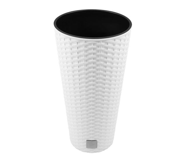 Vaso rato 64 litro com inserção 40 x 40 x 76,3 cm em blanc