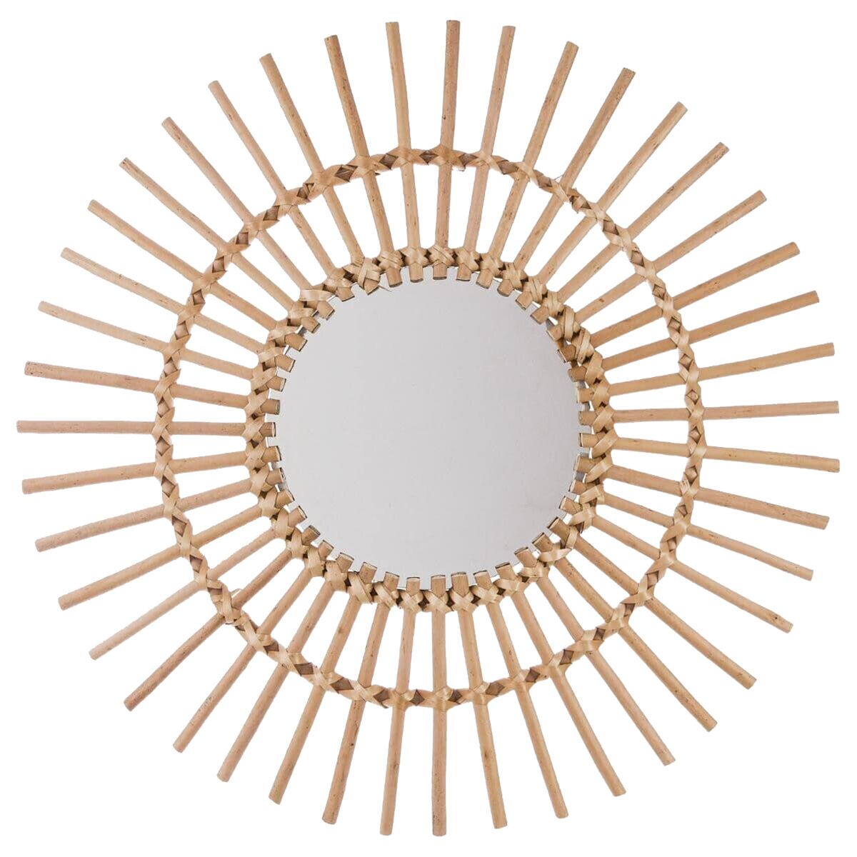 Espelho de sol de rotim d58 dimensões: 58x58 cm, cor: bege