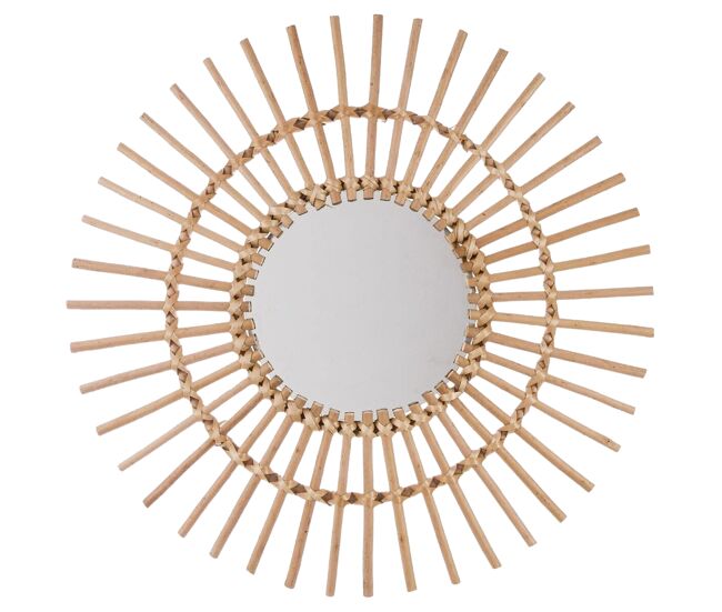 Espelho de sol de rotim d58 dimensões: 58x58 cm, cor: bege