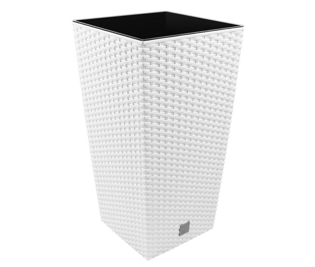 Vaso rato 11,4 litros com inserção 22,5 x 22,5 x 42 cm em blanc