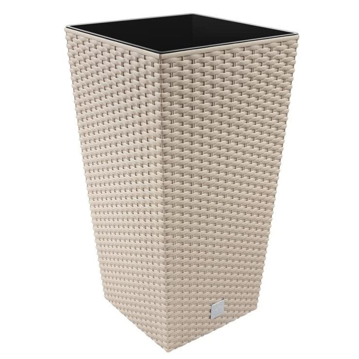 Vaso rato 26,6 litros com inserição 26,5 x 26,5 x 50 cm em cor mocca