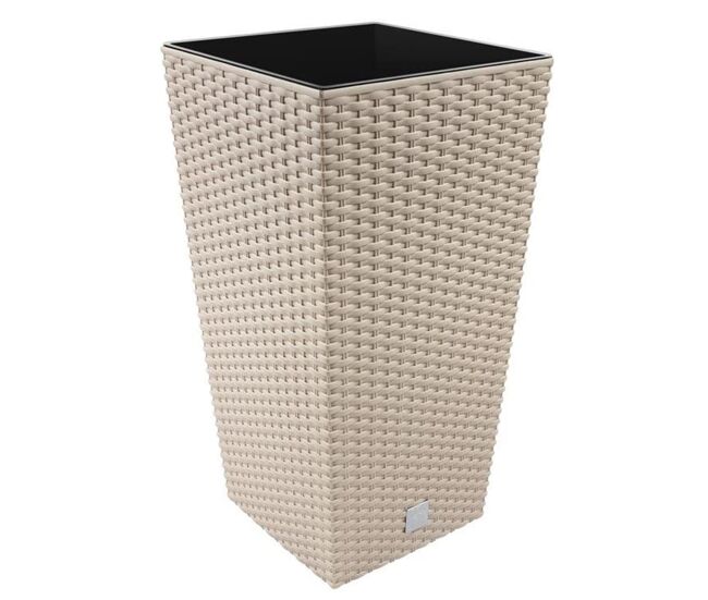 Vaso rato 26,6 litros com inserição 26,5 x 26,5 x 50 cm em cor mocca