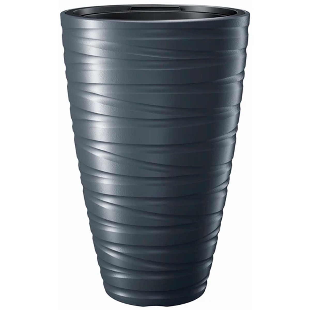 Vaso alto com depósito 43l maze de plástico na cor antracita 37,5 (longa) x 37,5 (largura) x 57,9 (alta) cm