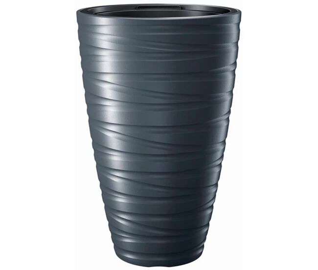 Vaso alto com depósito 43l maze de plástico na cor antracita 37,5 (longa) x 37,5 (largura) x 57,9 (alta) cm