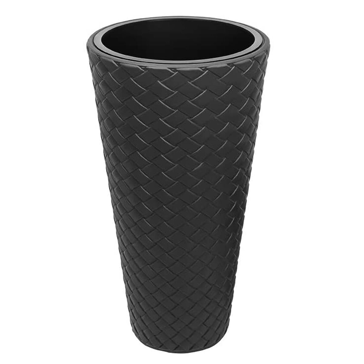 Vaso alto ratan 23 litros  de cor antracite 30 x 55 cm
