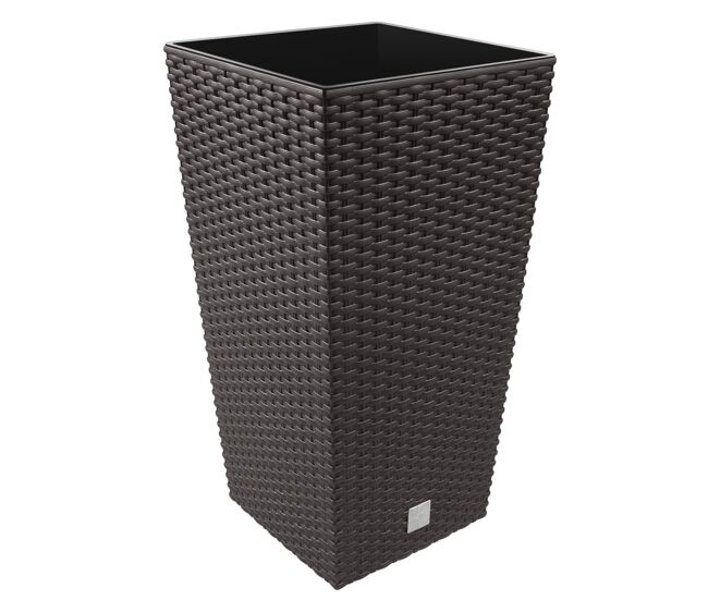 Vaso rato 35 l com inserção 28,7 x 28,7 x 55 cm na cor ocre escura
