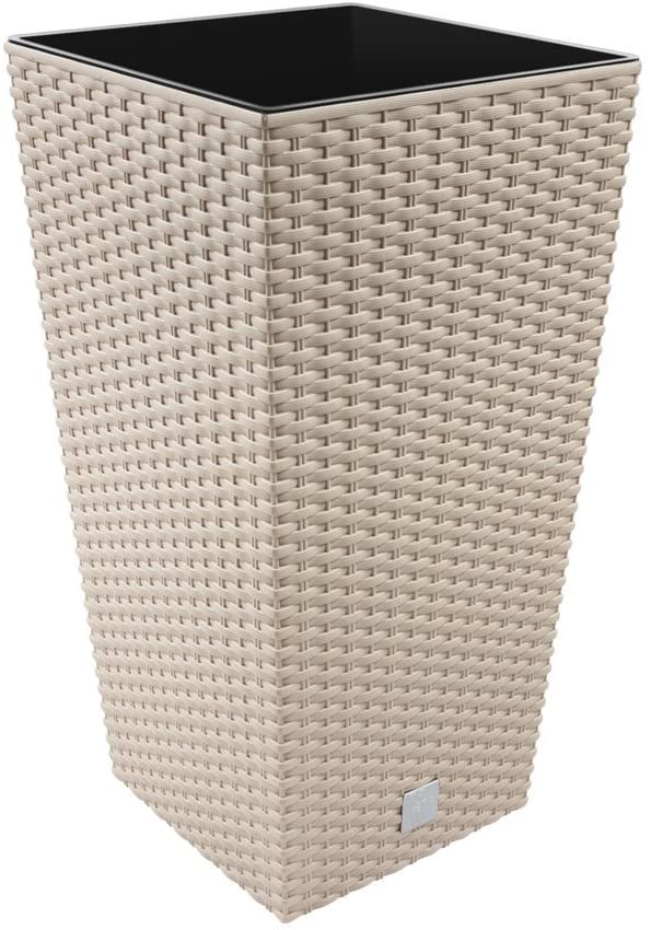 Vaso rato 11,4 litros com inserção 20 x 20 x 37,6 cm na cor mocca