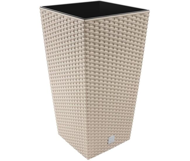 Vaso rato 11,4 litros com inserção 20 x 20 x 37,6 cm na cor mocca