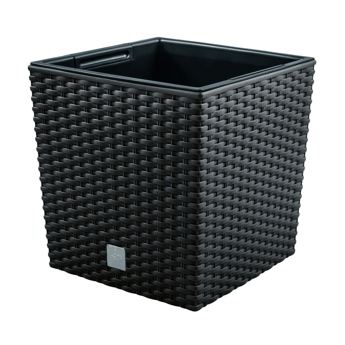 Pote de tempo de 32 -liter com balde para plantar em cor antracite 32 x 32 x 32,5 cm.