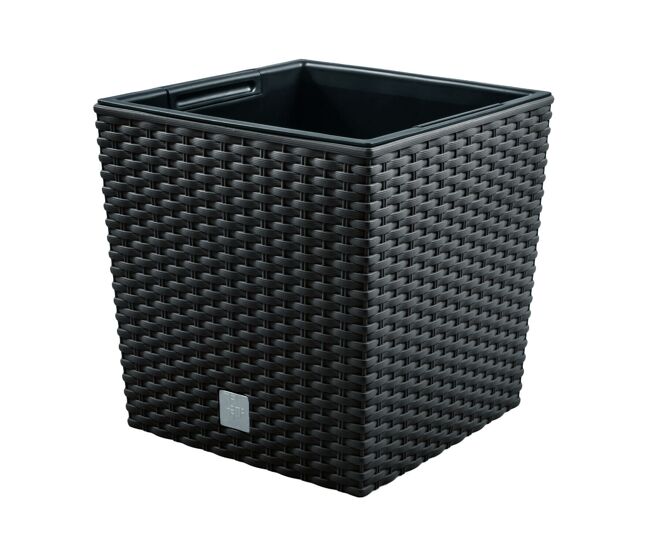Pote de tempo de 4 -liter com balde para plantar em cor antracite 17 x 17 x 17 cm.