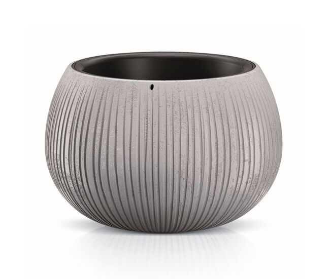 Prosperplast bowl plastic with cement color deposit, 21,8 (alto) x 37 (largura) x 37 (profundo) cms