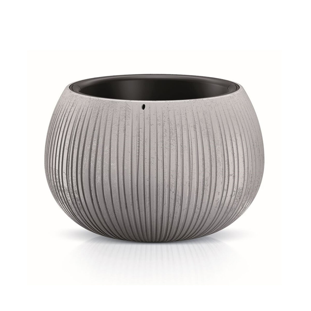 Prosperplast bowl plastic with cement color deposit, 11 (alto) x 14,4 (largura) x 14,4 (profundo) cms