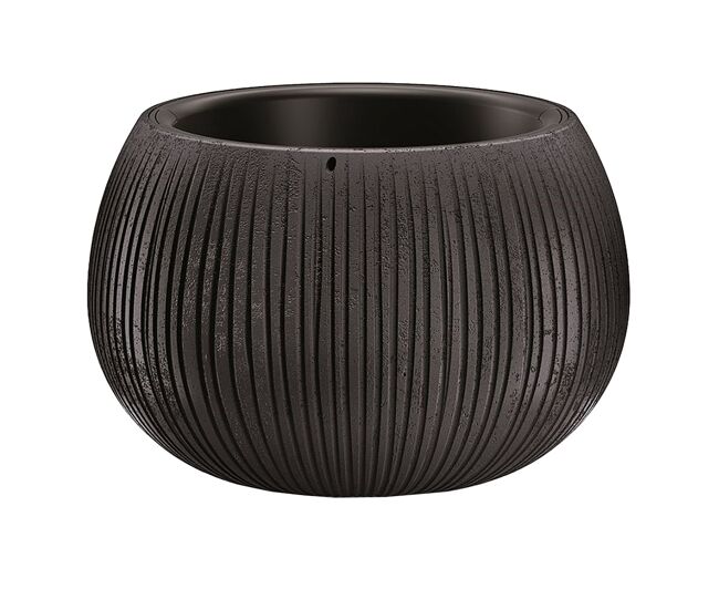 Prosperplast bowl plastic with black cement color deposit, 13,6 (alto) x 18 (largura) x 18 (profundo) cms