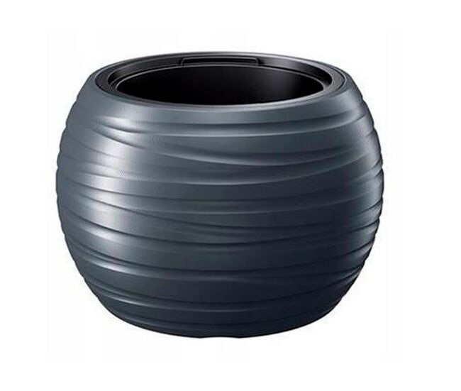 Potão redonda com depósito masculino plástico de 25l na cor antracite 39,6 (comprimento) x 39,6 (largura) x 26 (altura) cm