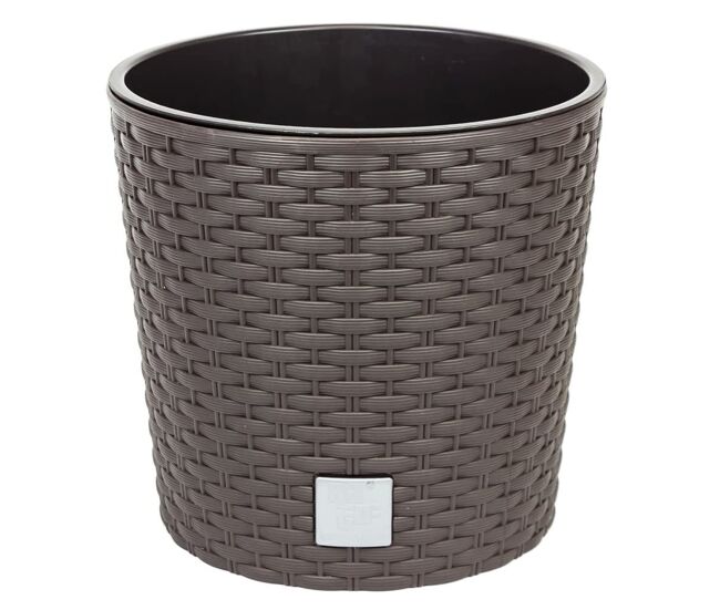 Potão redonda 8,7 litros tempo com balde para plantar em mocca cor 25 x 25 x 22,4 cm