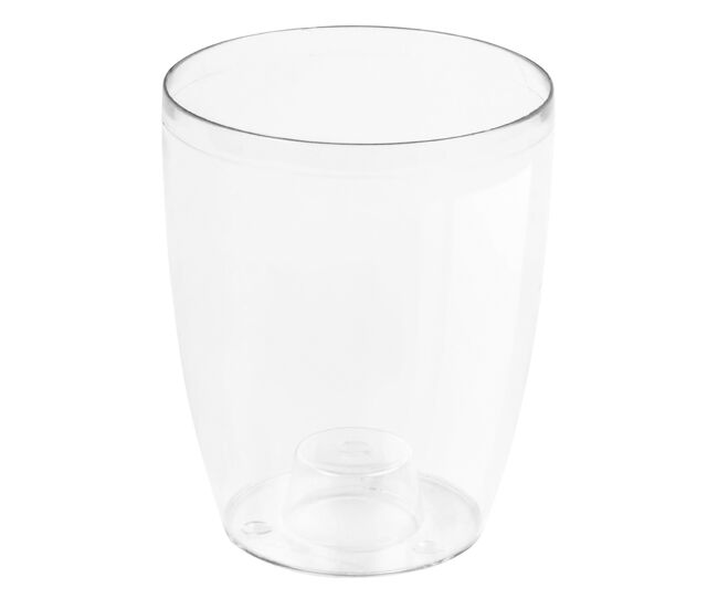 Plantador de orquídeas em plástico coubi orchid em branco transparente 13,2 x 13,2 (l) x 16 (a) cm