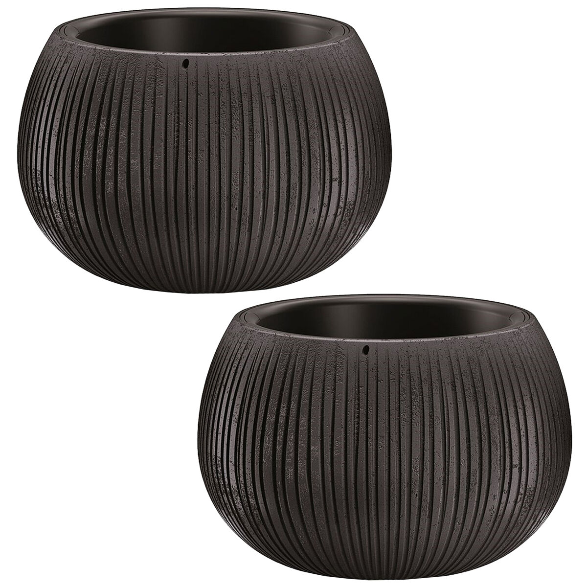 2x prosperplast beton tigela plástica com cimento preto depósito de cores, 11 (alto) x 14,4 (largura) x 14,4 (profundo) cms