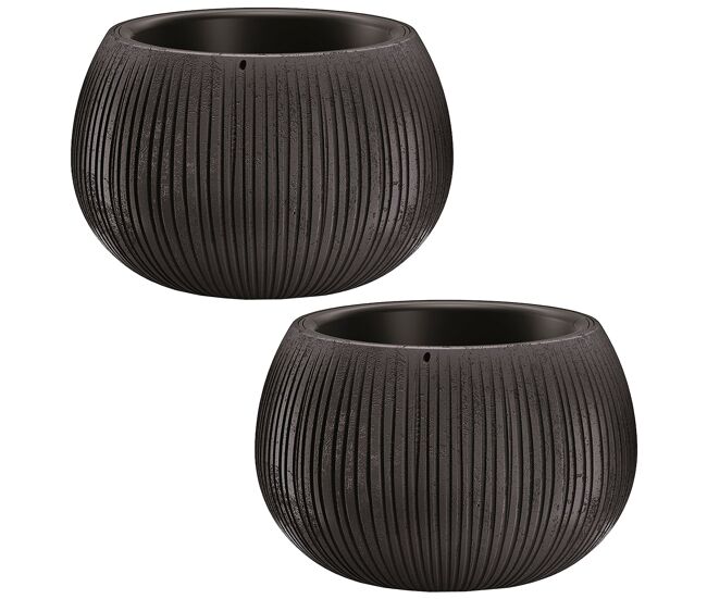 2x prosperplast beton tigela plástica com cimento preto depósito de cores, 11 (alto) x 14,4 (largura) x 14,4 (profundo) cms