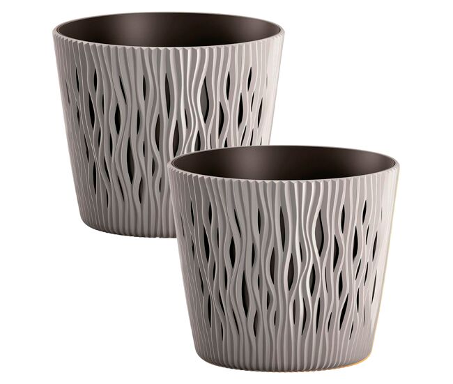 2x potão de plástico redondo redondo redondo 18,9 (comprimento) x 18,9 (largura) x 16,5 (alto) cm