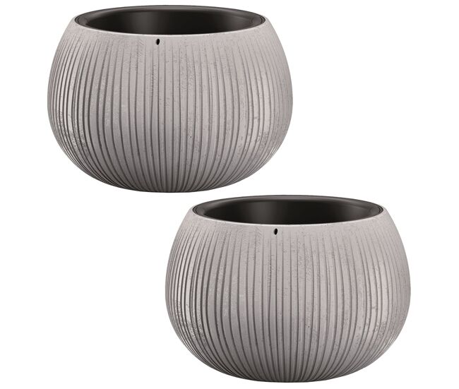 2x prosperplast beton tigela plástica com depósito de cores de cimento, 11 (alto) x 14,4 (largura) x 14,4 (profundo) cms