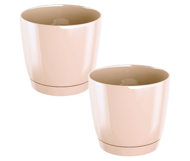 2x panela redonda de plástico coubi redonda p na cor creme 12 (comprimento) x 12 (largura) x 11 (altura) cm