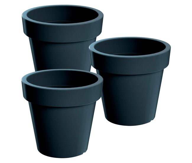 3x lofly plastic pot em antracite color 13,4 (comprimento) x 13,4 (largura) x 12 (alta) cm