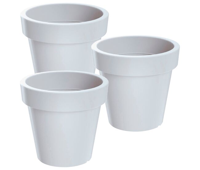 3x potão de plástico lofly em branco 15,8 (comprimento) x 15,8 (largura) x 14,4 (alto) cm