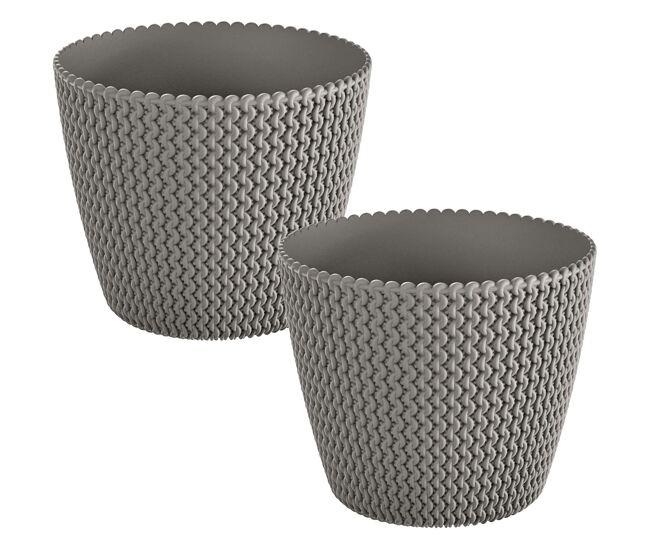 2x panela redonda 11.5l prosperplast splofy de plástico cinza, ø29,5 x 24,9 cm