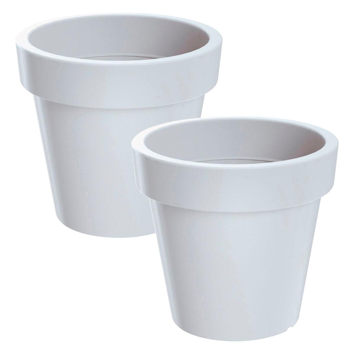 2x potão de plástico lofly em blanc 15,8 (comprimento) x 15,8 (largura) x 14,4 (alto) cm