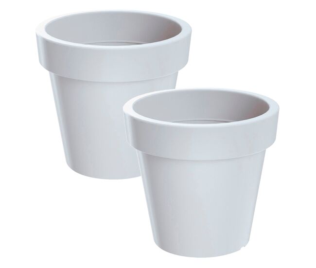 2x potão de plástico lofly em blanc 15,8 (comprimento) x 15,8 (largura) x 14,4 (alto) cm