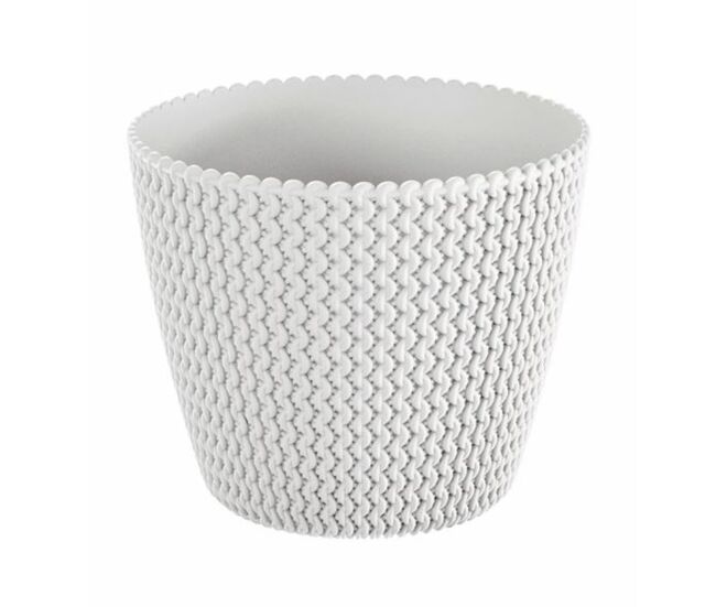 Pote redondo 5l prosperplast splofy de plástico branco em cores, ø21,8 x 18,4 cm