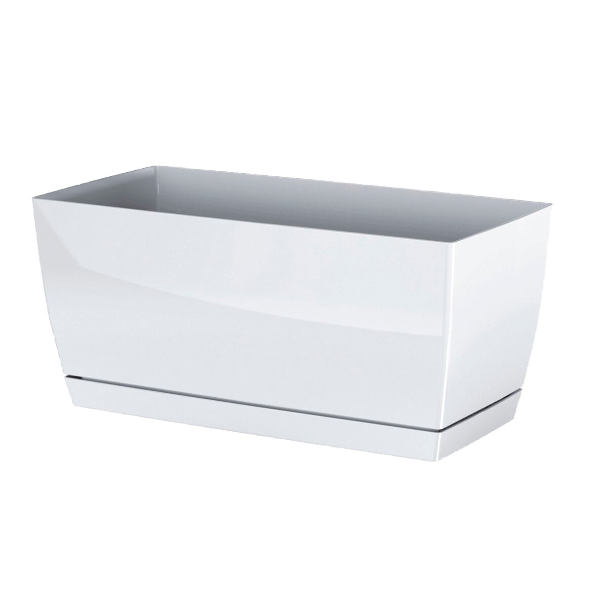 Plástico jardinera coubi caso p em blanc 29 (comprimento) x 14.2 (largura) x 13,6 (altura) cm
