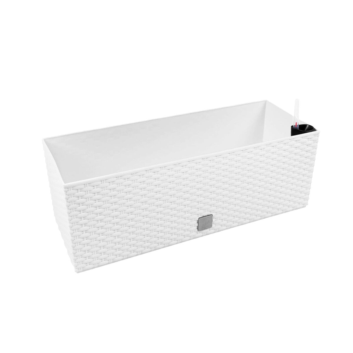 Vaso rectangular de 17 litros com rega automática cor blanche 52x20x19cm