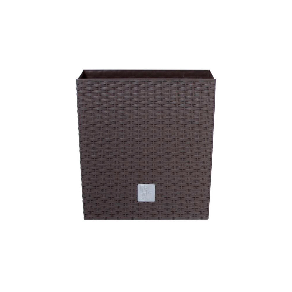 Pote de tempo de 32 -liter com cubilete para plantar em cor chocolate 33 x 33 x 33 cm.