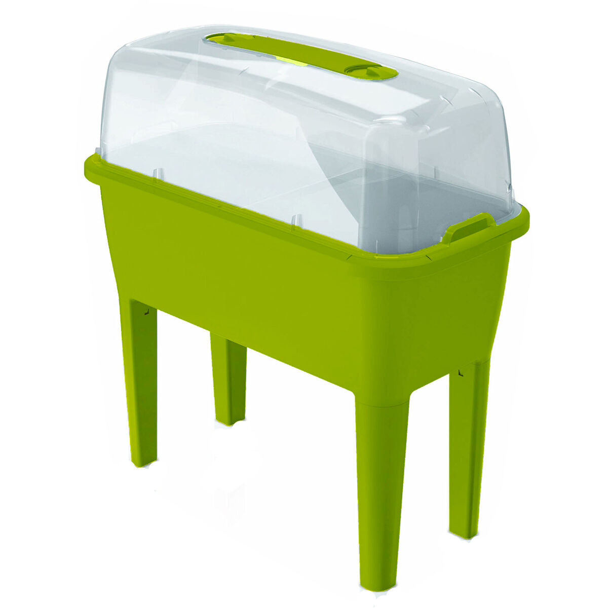 Horta urbana com estufa de 52 litros em polipropileno 77 x 38 x 82 cm cor pistache.