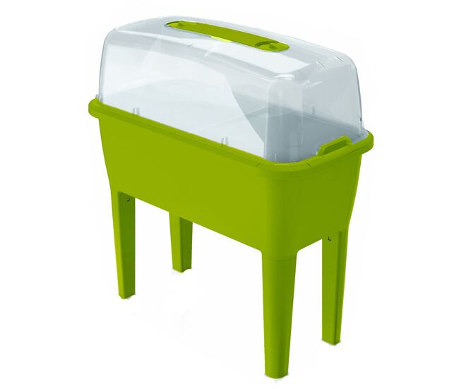 Horta urbana com estufa de 52 litros em polipropileno 77 x 38 x 82 cm cor pistache.