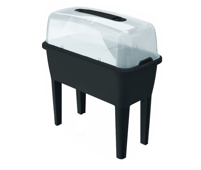 Horta urbana com estufa de 52 litros em polipropileno 77 x 38 x 82 cm cor antracite
