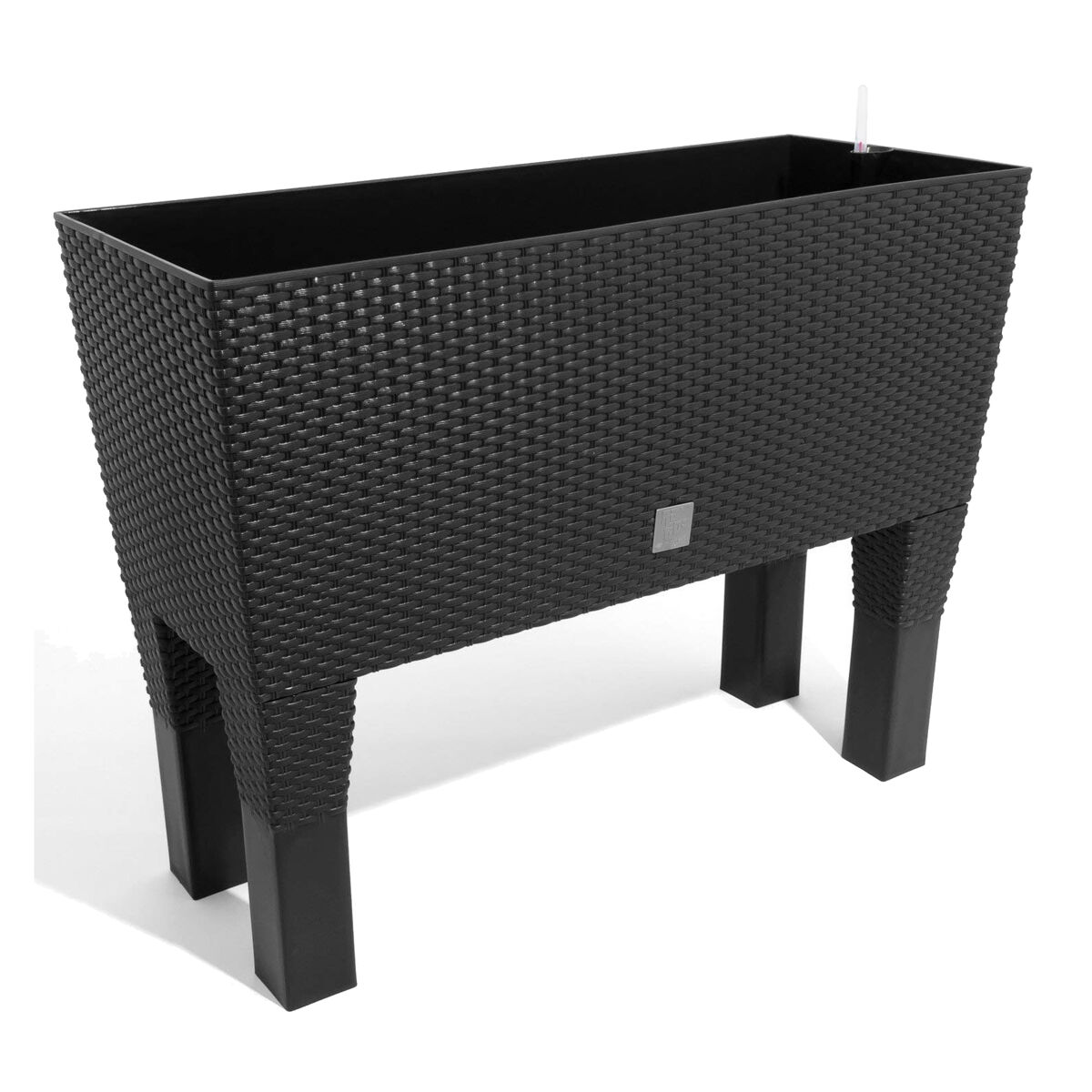 Plantador rato de 72 litros com sistema de rega em cor antracite 80 x 33 x 65 cm com pés